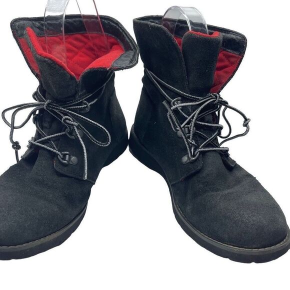 The North Face Women's Combat Winter Boots Lace Up Suede Black Size 6.5 - Picture 10 of 16